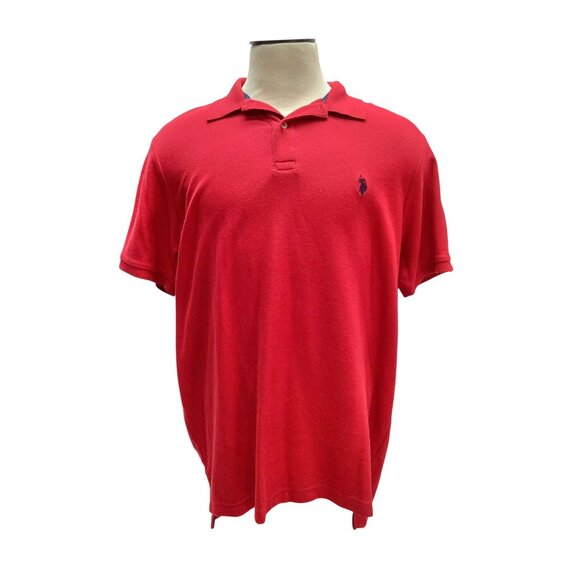 U.S. Polo Assn. Mens Red Polo Shirt XXL Cotton/Polyester Blend - Picture 1 of 4